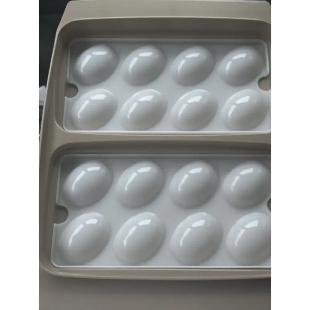 Vintage Tupperware Deviled Egg Keeper Carrier Tray Container Server Almond 723